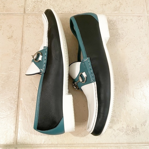 Gucci White Green Boat Shoes Loafers main image 7